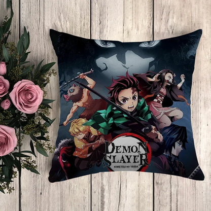 Pillow Demon Slayer Cushion Cover 45*45 Pillowcase Decorative Pillows for Sofa Pilow Cases Pillowcases 50x50 Car Decoration Body