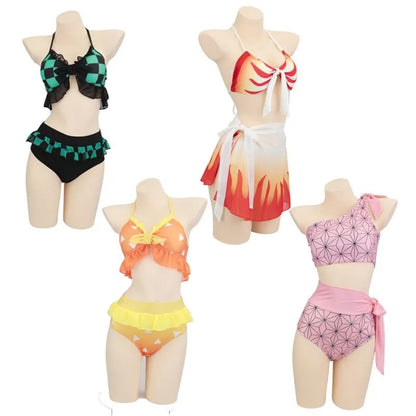 Demon Slayer: Kimetsu no Yaiba's new swimsuit cosplay role-playing bikini beach summer split swimsuit anime suit high-value gift