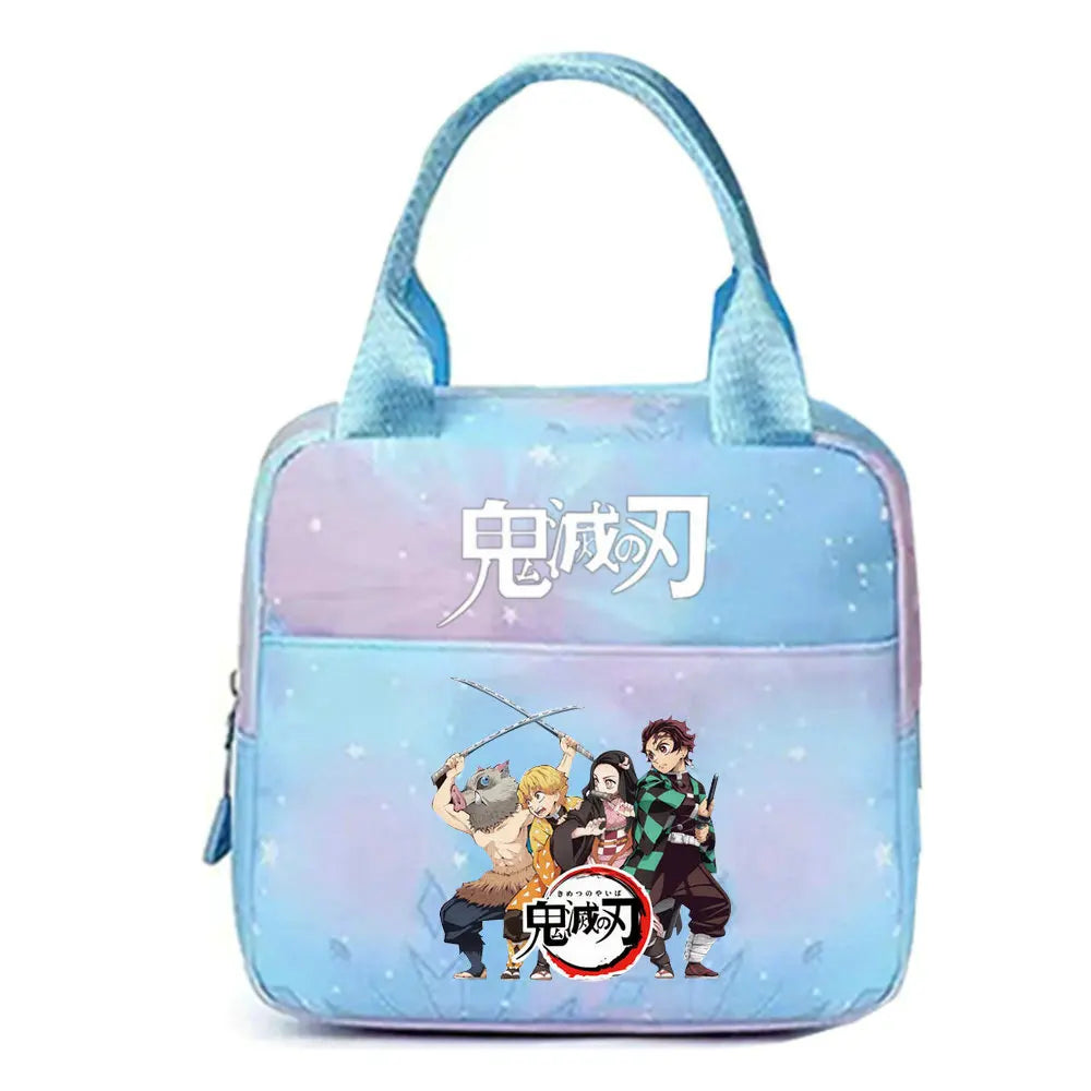 Demon Slayer nezuko kamado Tote Thermal Lunch Box Bag Women Office Student Bento Storage Insulation Bags Lunch Bag for Kid
