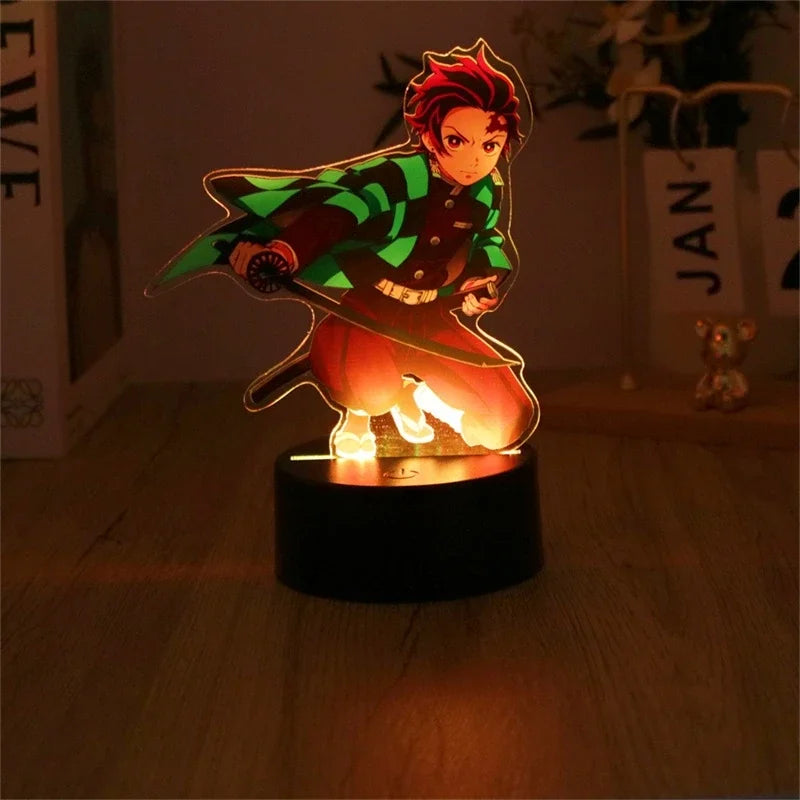 Anime Figures Lamp Tanjirou Nezuko Zenitsu Led Night Light Remote Control Smart Touch Lamps Room Decor Birthday Christmas Gift