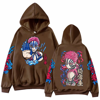 Hot Anime Demon Salyer Akaza Hoodie Harajuku Hip Hop Pullover Tops Sweatshirt Gift