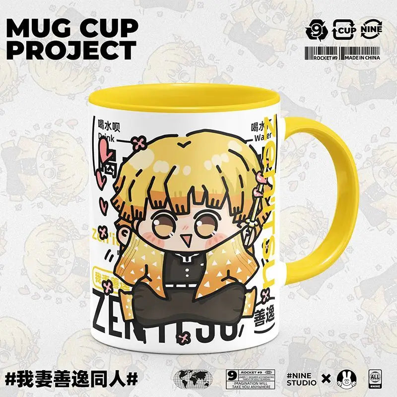 Demon Slayer Kamado Tanjirou Shinazugawa Sanemi creative cartoon ceramic mug home office afternoon tea coffee cup birthday Gifts