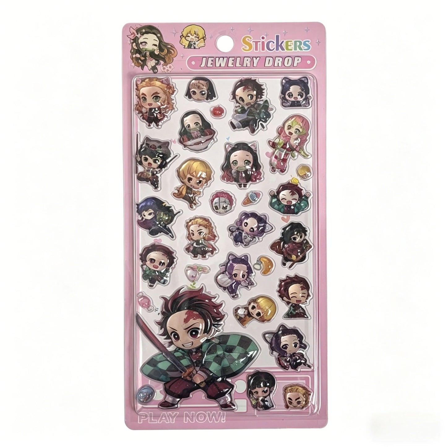 Anime Demon Slayer Style3D Crystal Epoxy Stickers Q Characters Decals for Phone Case Laptop Scrapbooking DIY Crafts Accessories