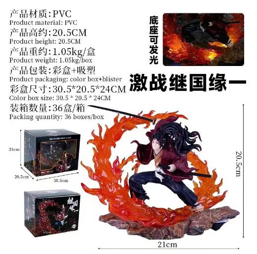 Hot Sell New Demon Slayer Kokushibou Vs Tsugikuni Yoriichi  Gk Luminous Figure Be Bound Popular Cartoon Character Statue Gift