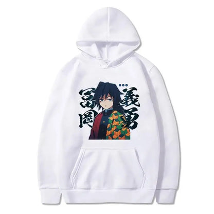 Japanese anime Demon Slayer Tomioka Giyuu pattern printed men's hoodie long-sleeved sweatshirt Unisex streetwear