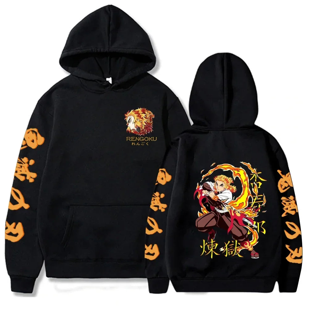 2026 New Demon Slayer Graphic Printed Hoodie Sweatshirt Men's and Women's Hoodie Men's Tops Sports Hoodie Harajuku Y2K Hoodie