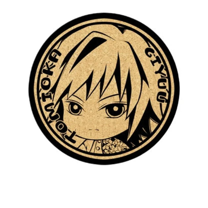 Demon Slayer Cork Coaster,Tanjiro Nezuko Anime Drink Cup Mat, Non-slip Heat Resistant Wooden Pad, Creative Table Decor Gift, 1pc