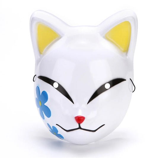 Japanese Anime Demon Slayer Mask Fox Face Cover Cosplay Sabito Makomo Thicken Plastic Masks Halloween Party Costume Props