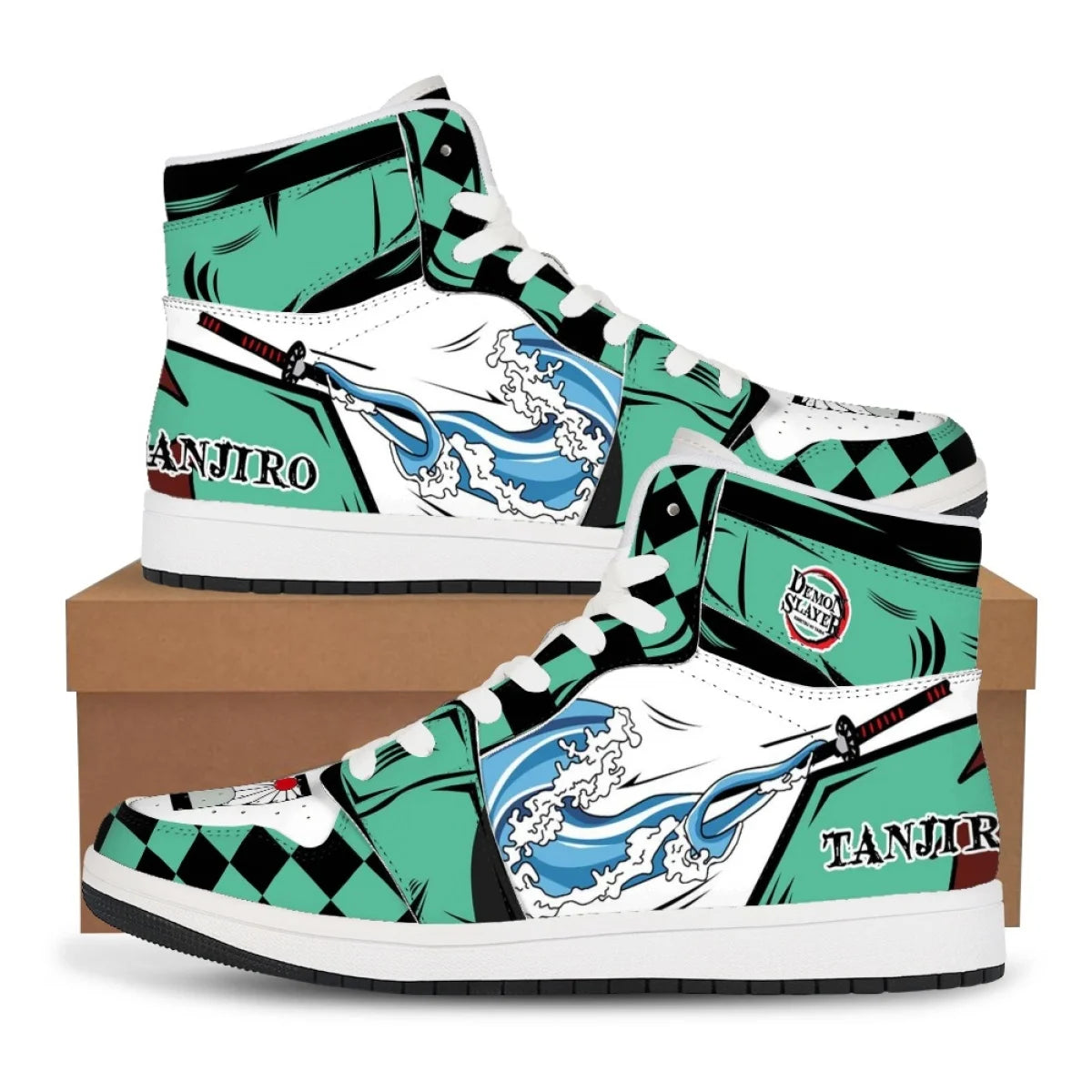 Anime Demon Slayer Sneakers Kochou Shinobu High-Top Sports Shoes Couples Cartoon Board Shoes Student Leisure Shoes Festival Gift