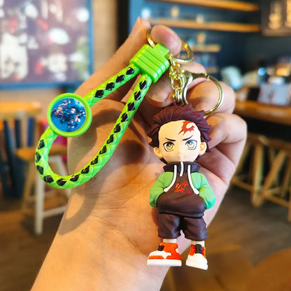 41 Styles Demon Slayer Kimetsu No Yaiba Blade of Ghost Keychain Cute Characters Bag Decor Car Key Chain Ring Fans Gift