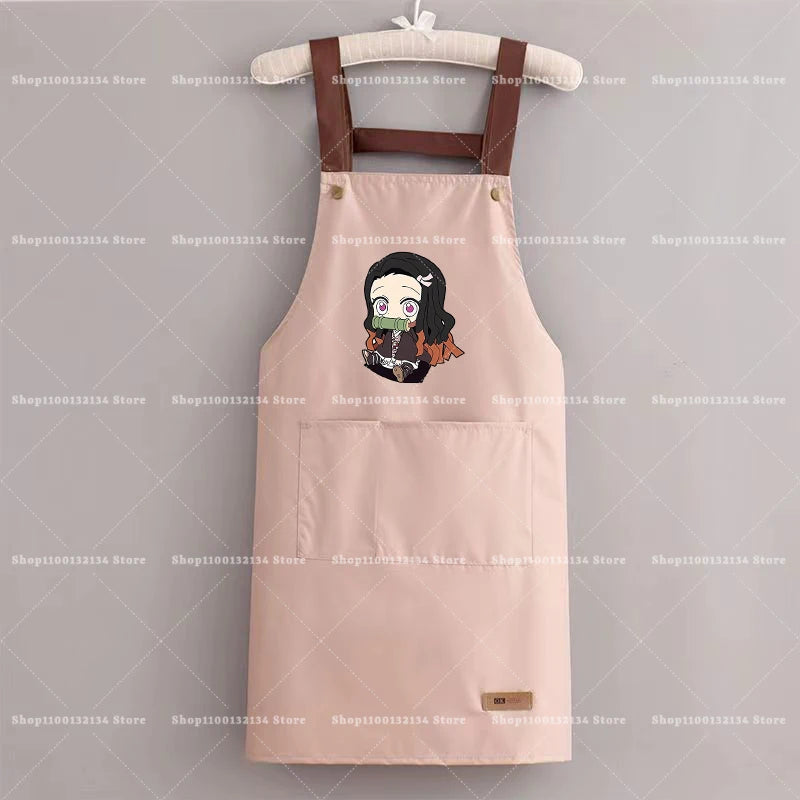 Demon Slayer Woman Apron Man Home Baking Restaurant Barbecue Beverage Apron Waterproof Oil Resistant Sleeveless Pinafor Hot Sell