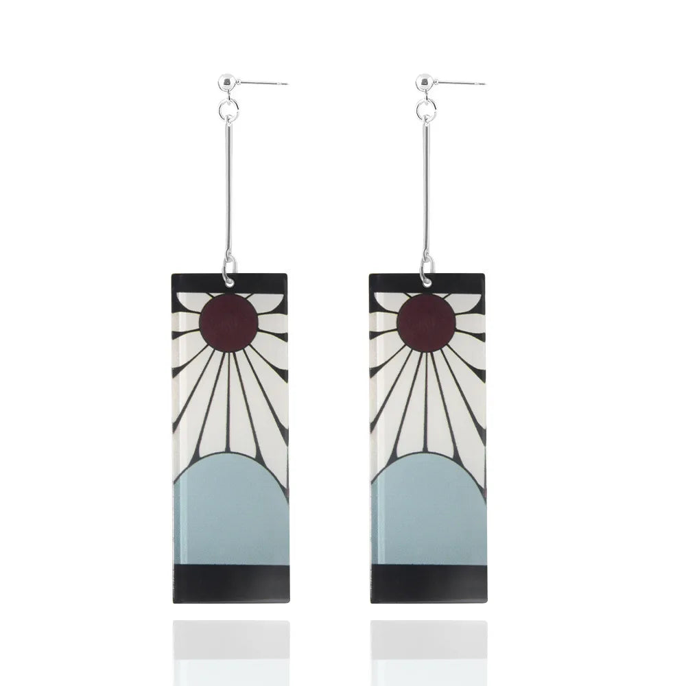 Creative Trinket Acrylic Tanjiro Earrings for Women Girl Accessories Handmade Hoop Earring Anime Jewelry earrings pendientes