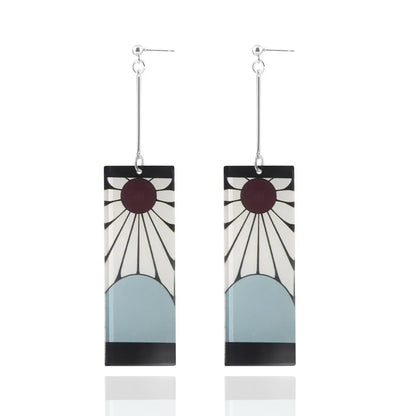 Creative Trinket Acrylic Tanjiro Earrings for Women Girl Accessories Handmade Hoop Earring Anime Jewelry earrings pendientes