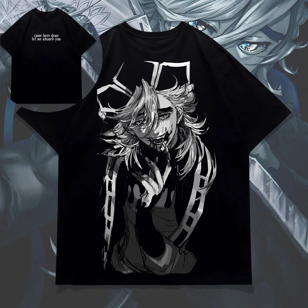 2026 Hot Demon Slayer Douma Anime T-shirt Men Summer Casual Oversized Streetwear Black Graphic Tee Short Sleeve High-quality Top