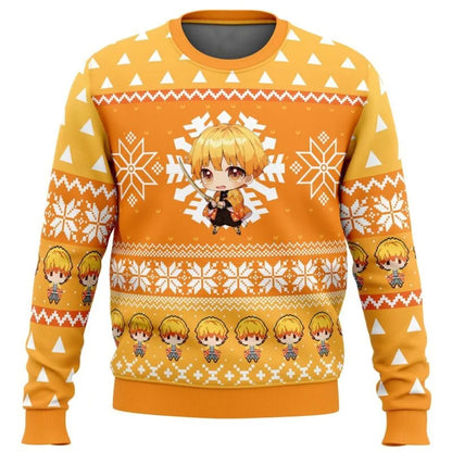 New Demon Slayers  inter Christmas Series Blade Round Neck Hoodie Printed Imitation Sweater Knitted Decorative Daily Necessit