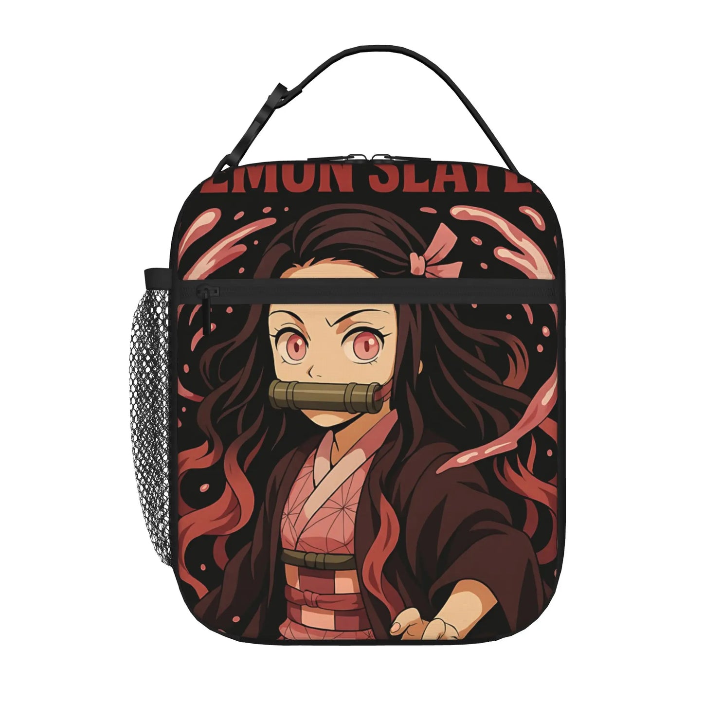 1 Piece Portable Lunch Container Final  Zipper Closure Durable Pocket Demon Slayer  For Lunch Lunch Box Bag