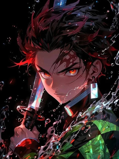 Demon Slayer Diamond Painting 5D Nezuko Kochou Shinobu Full Diamond Mosaic Picture DIY Hashibiro Inosuke Home Decor Painting,fra