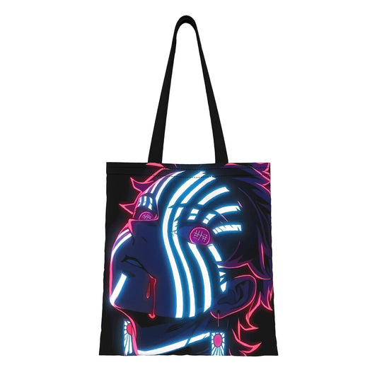 Tote bag Akaza traits néon