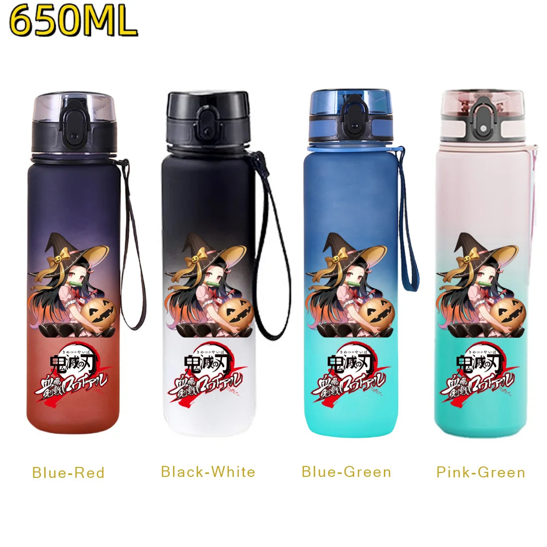 650ML Demon Slayer Kamado Tanjirou Rengoku Kyoujurou Portable Sports Water Bottle Leak Proof Outdoor Travel Sports Fitness Jugs