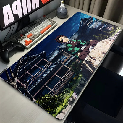 Anime MousePad Gamer New Large Custom Kamado Tanjiro Mousepad D-demon Slayer Desk Mat Office Computer Accessories Mouse Mat