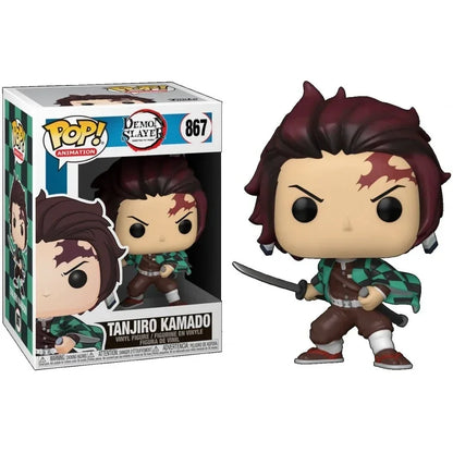 2026 Funko POP Demon Slayer Tanjiro 1304 Kanroji 1306 Rui 1307 Sanemi 1253 Nezuko 1254 Obanai 1395 Action Figures Model Toy Gift