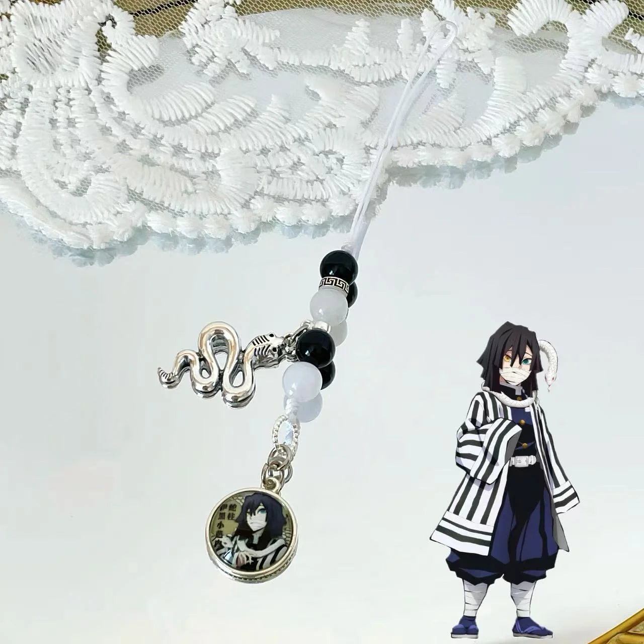 Anime Demon Slayer Periphery Hand Rope Tanjiro Kamado Giyu Tomioka Kyojuro Rengoku 15 styles Keychain Decorations Christmas Gift