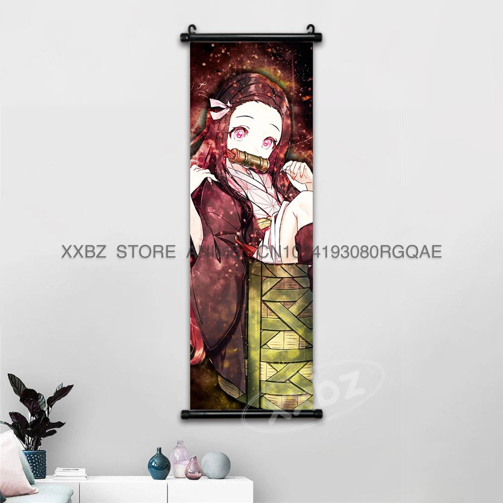 Demon Slayer Scrolls Picture Himejima Gyoumei Wall Art  Tomioka Giyuu Home Decor Rengoku Kyoujurou Hanging Painting Anime Poster