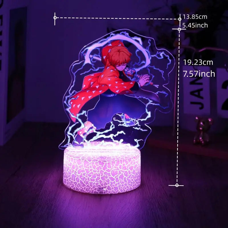 Anime Figures Lamp Tanjirou Nezuko Zenitsu Led Night Light Remote Control Smart Touch Lamps Room Decor Birthday Christmas Gift