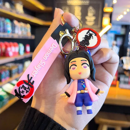 41 Styles Demon Slayer Kimetsu No Yaiba Blade of Ghost Keychain Cute Characters Bag Decor Car Key Chain Ring Fans Gift