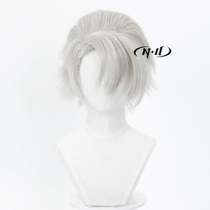 ND Brand Shinazugawa Sanemi Kimetsuu Cosplay Wigs Hair Hairpiece for Comic-con Cosplayer Halloween Costume Party