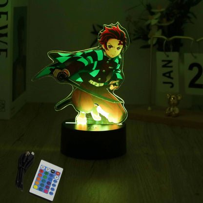 Anime Figures Lamp Tanjirou Nezuko Zenitsu Led Night Light Remote Control Smart Touch Lamps Room Decor Birthday Christmas Gift