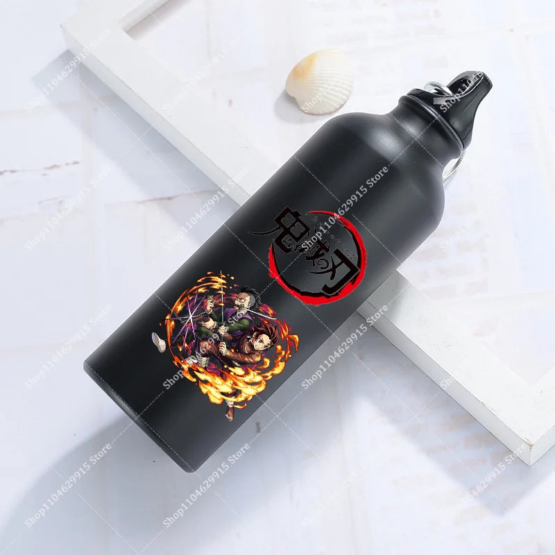 500ml Demon Slayer Aluminum Water Bottle Portable Sport Cup Women Men Anime Tomioka Nezuko Fashion Retro Kettle Birthday Gift