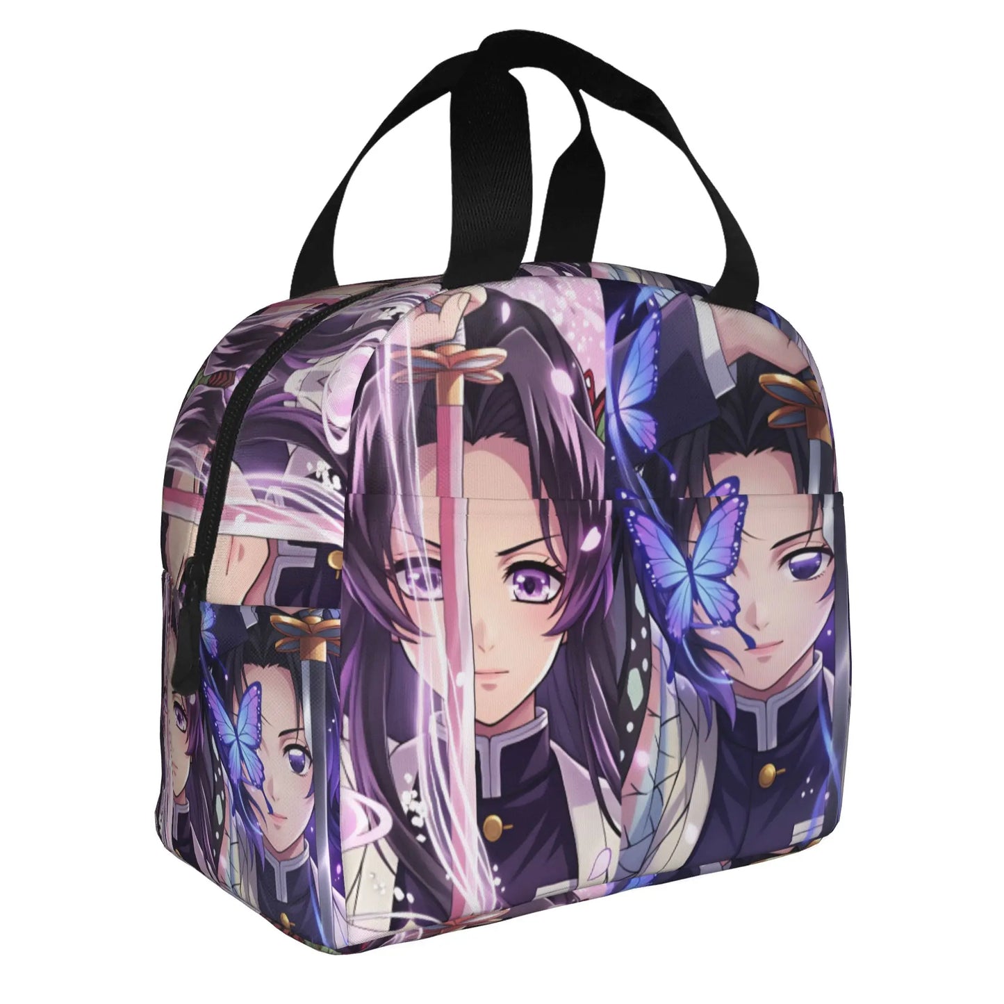 Cherry Nezuko Demon Slayer  Insulated Lunch Bags for Camping Travel Blossoms Sakura Portable Cooler Thermal Bento Box Women Men