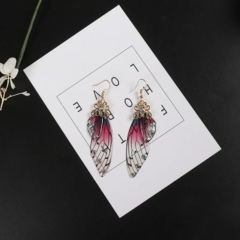 Demon Slayer Anime Butterfly Wing Earrings Kimetsu No Yaiba Kochou Shinobu Cosplay Earring Ear Jewelry Accessories Gifts