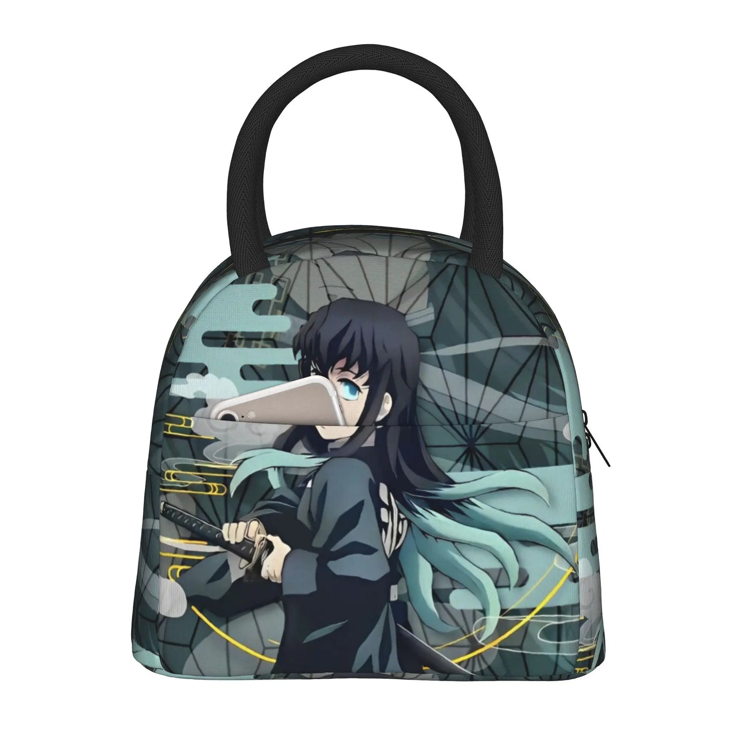 Muichiro Tokito Insulated Lunch Bags High Capacity Demons Anime Lunch Container Thermal Bag Tote Lunch Box Food Handbags
