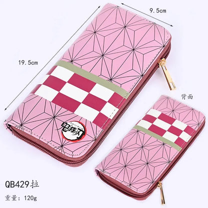 Demon Slayer Anime Cartoon Wallet Kimetsu No Yaiba Tanjirou Nezuko Zenitsu Giyuu Character Printing Zipper Wallet Birthday Gift