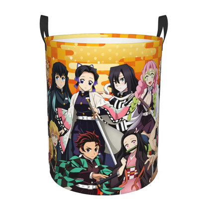 Tanjiro Kamado Demon Slayer Nezuko Kamado Laundry Basket Zenitsu Agatsuma Clothes Hamper for Household Clothes Storage Bag