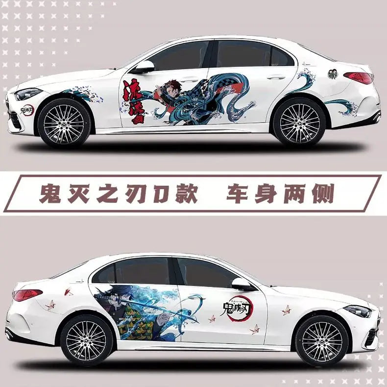 new Demon Slayer Sticker Car Body Decoration Car Clothes Diy Cute Kamado Tanjirou Kochou Shinobu Car Decoration Sticker Gift