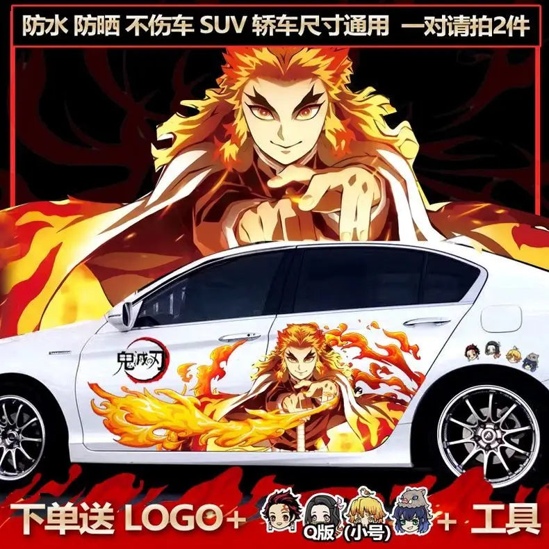 Anime Demon Slayer Stickers, Decals for Both Sides of Car Body, Waterproof Car Cover, Diy Car Decal, Cartoon Kamado Tanjiro