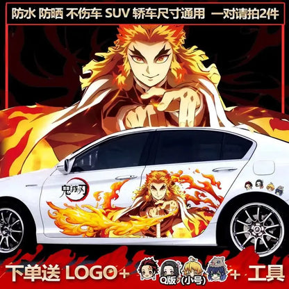 Anime Demon Slayer Stickers, Decals for Both Sides of Car Body, Waterproof Car Cover, Diy Car Decal, Cartoon Kamado Tanjiro