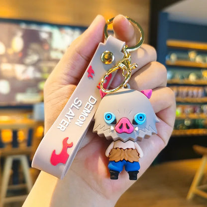 41 Styles Demon Slayer Kimetsu No Yaiba Blade of Ghost Keychain Cute Characters Bag Decor Car Key Chain Ring Fans Gift