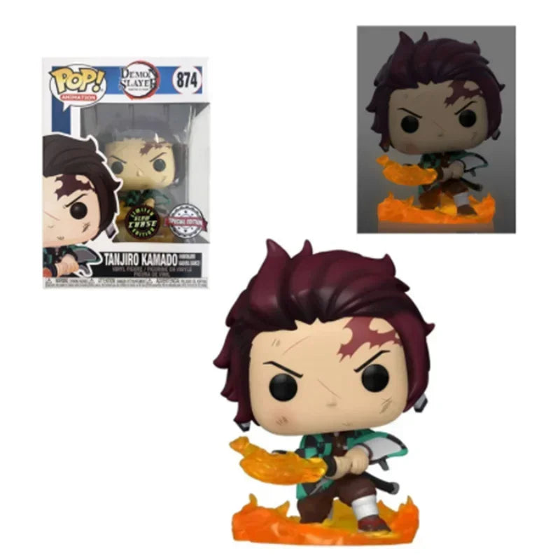 2026 Funko POP Demon Slayer Tanjiro 1304 Kanroji 1306 Rui 1307 Sanemi 1253 Nezuko 1254 Obanai 1395 Action Figures Model Toy Gift