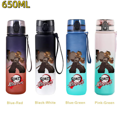 650ML Demon Slayer Kamado Tanjirou Rengoku Kyoujurou Portable Sports Water Bottle Leak Proof Outdoor Travel Sports Fitness Jugs