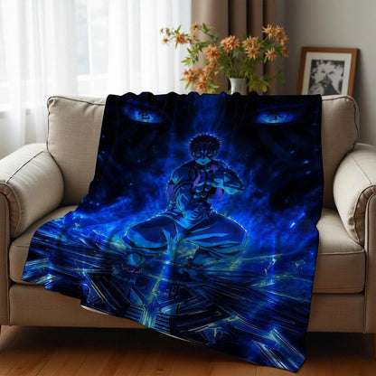 1PC D-Demon Slayer Lightweight Microfiber Soft Christmas Fleece Blanket Warm Cozy Throw for Bed Sofa Office Travel All Season