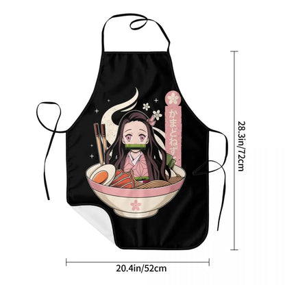 Nezuko Ramen Fan Art Demon Slayer Aprons Chef Cooking Cuisine Tablier Waterproof Bib Kitchen Cleaning Pinafore