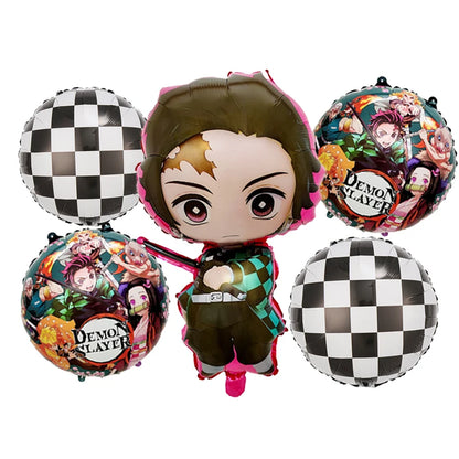 Demon Slayer Boy Foil Balloon Party Decoration Anime Cartoon Figure Decorative Ballons Photo Props Ornaments Toy Birthday Gift