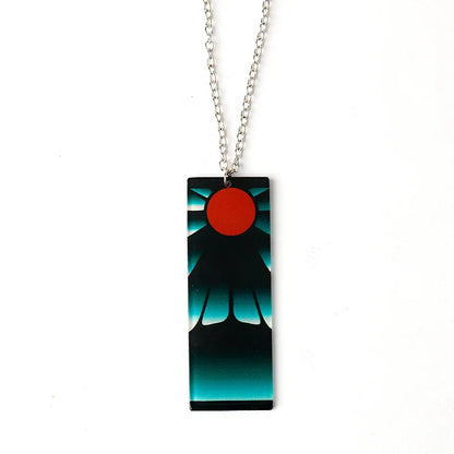 Japanese Anime Demon Slayer Necklace Kamado Tanjiro Pendant Acrylic Accessories Wholesale Cosplay Jewelry Gift for Fans