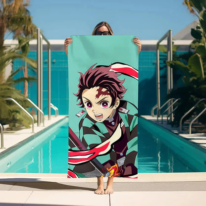 Beach Towels Demon Slayer Bathroom For Bath Sauna Personal Care Large Bath Towel Turban for Hair Drying Bathroom Set Accessories