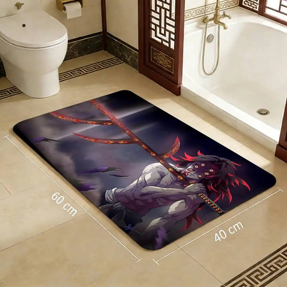 Anime Demon Slayer Bathroom Mat Kids Room Bedroom Decoration Balcony Anti-Slip Doormat Living Room Welcome Rug