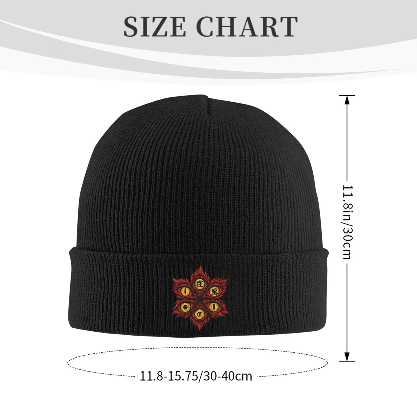 Demonic Eyes of Chaos demon slayer  Knit Beanie For Unisex  Winter Warm Bonnet Knitted Hat